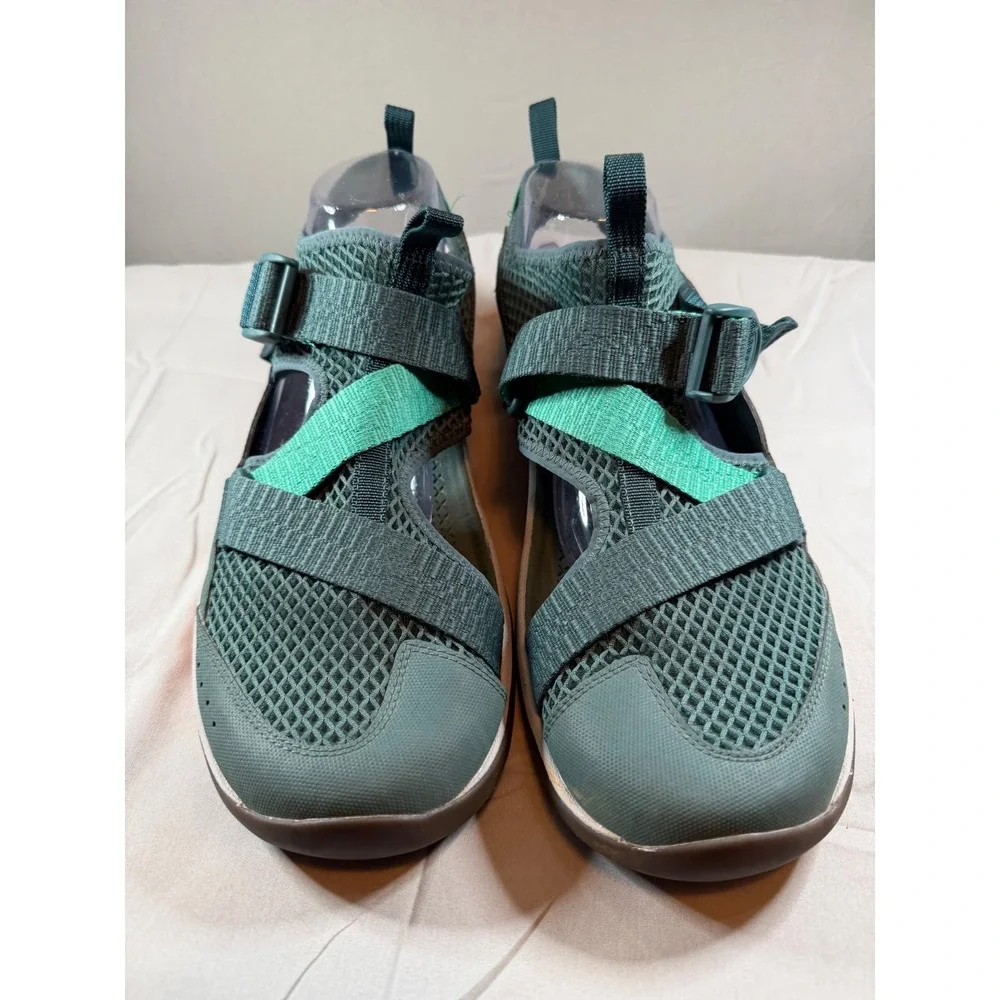 Chaco Odyssey Mens Teal Green Mesh Closed Toe Water Hiking Sandals Shoes
